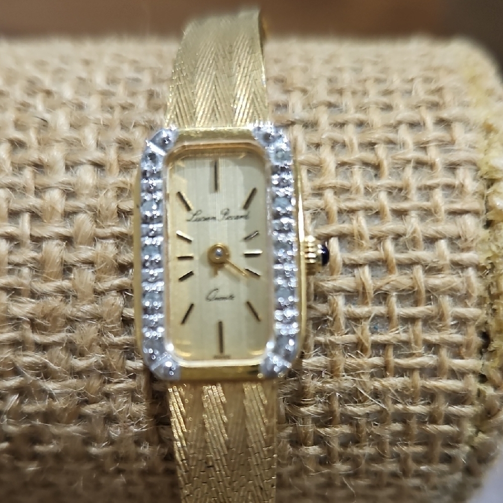 Vintage Lucian Piccard Goldtone Women's Watch with Crystal Detailing